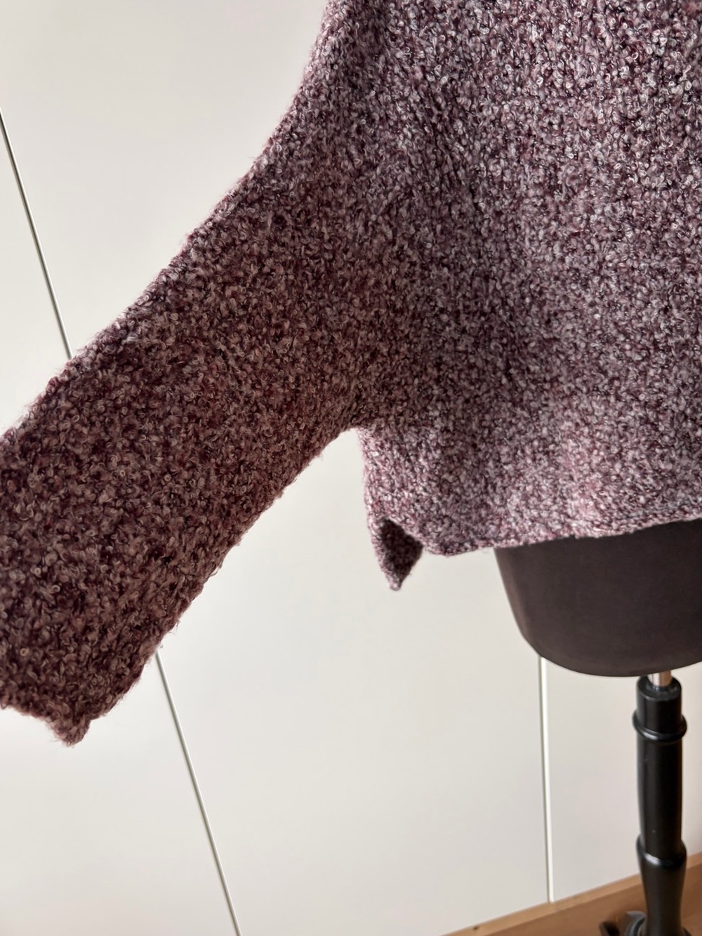 Free People BFF Cowl Neck Sweater Brown Burgundy Heathered Oversized XS - Picture 5 of 13